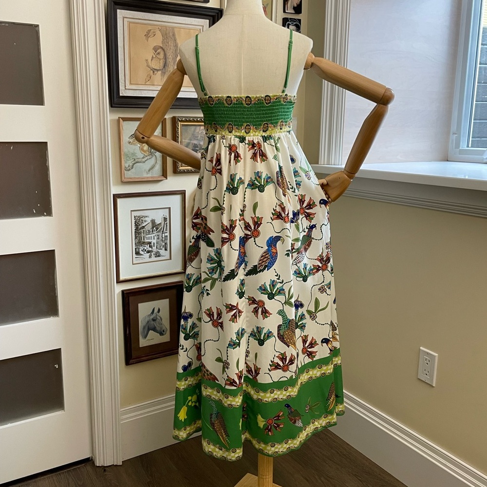 Floral Green and White Dress - Picture 4 of 6